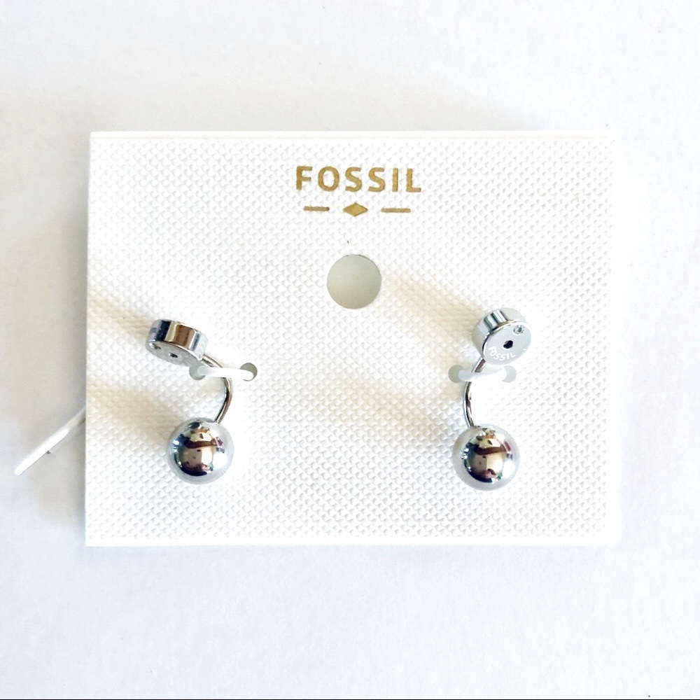 Fossil Stainless Steel Ball Ear Jackets